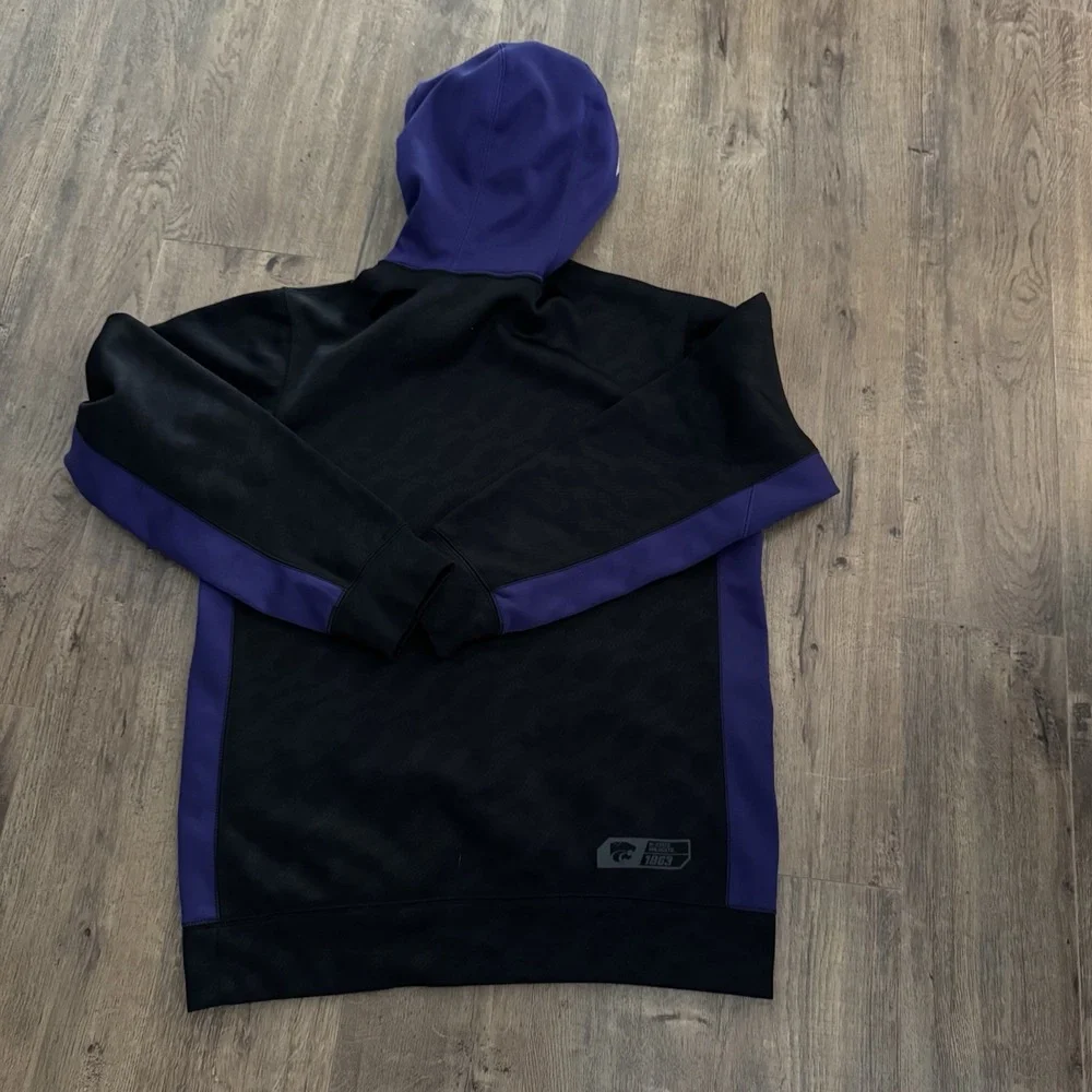 Kansas State Wildcats Sweatshirt Mens Small Black NCAA Nike Therma Fit Hoodie